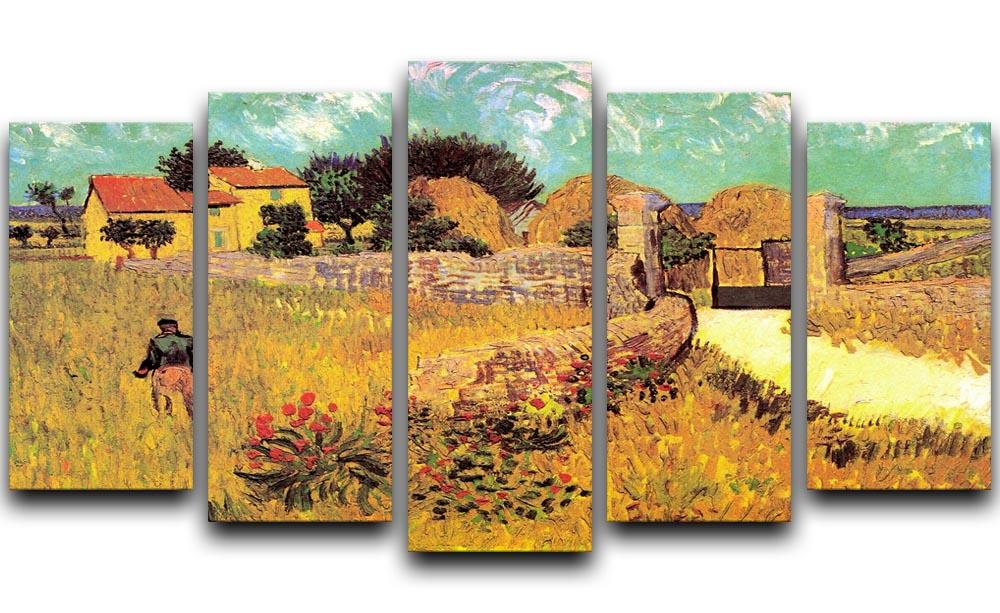 Farmhouse in Provence by Van Gogh 5 Split Panel Canvas  - Canvas Art Rocks - 1