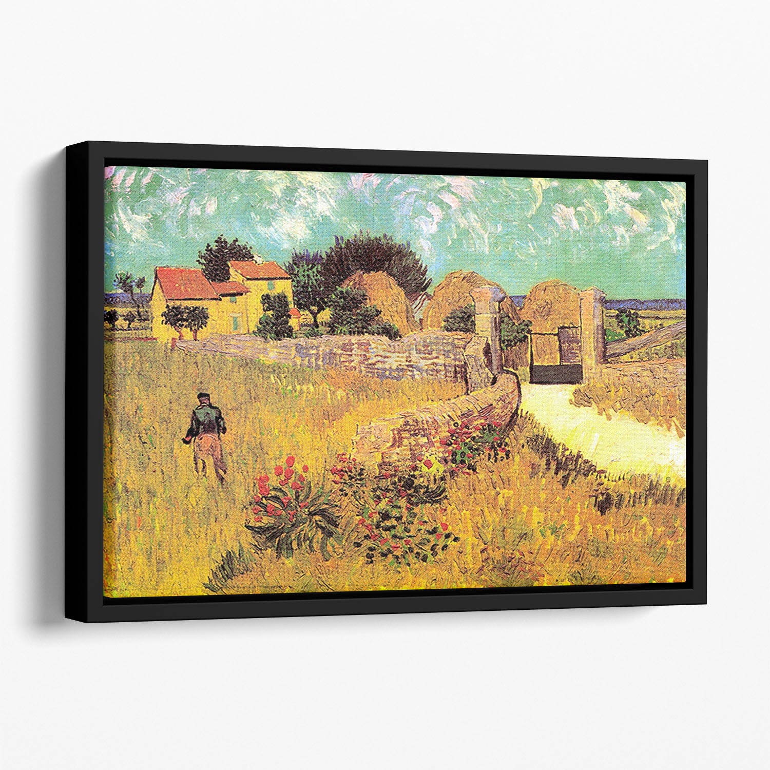 Farmhouse in Provence by Van Gogh Floating Framed Canvas