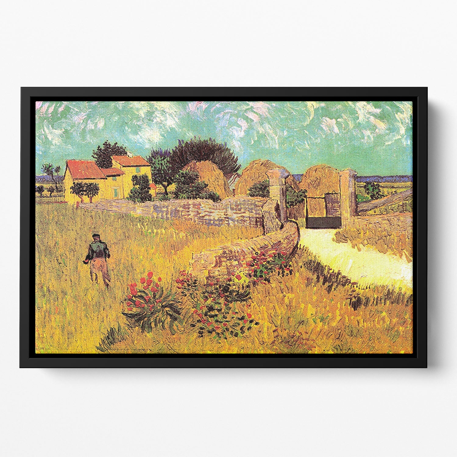 Farmhouse in Provence by Van Gogh Floating Framed Canvas