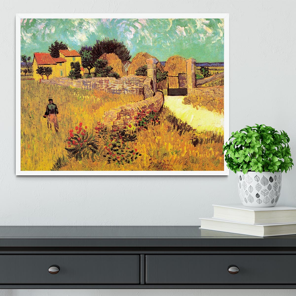 Farmhouse in Provence by Van Gogh Framed Print - Canvas Art Rocks -6