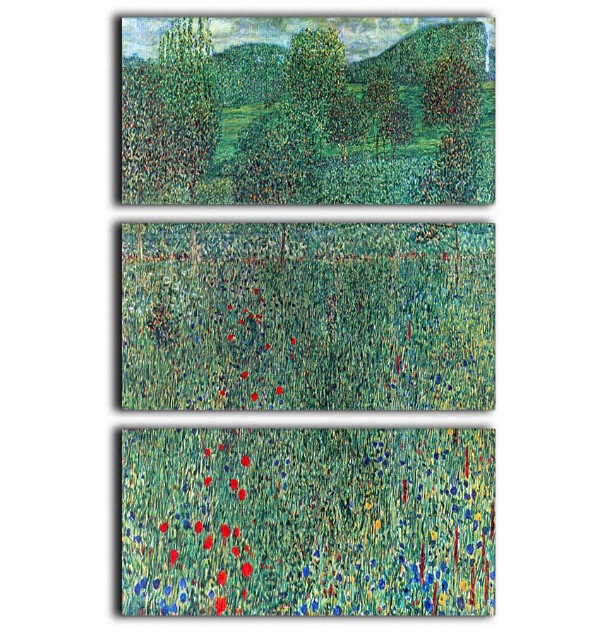 Female act with Animals by Klimt 3 Split Panel Canvas Print - Canvas Art Rocks - 1