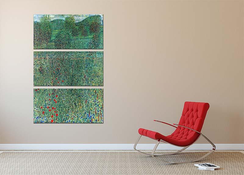 Female act with Animals by Klimt 3 Split Panel Canvas Print - Canvas Art Rocks - 2