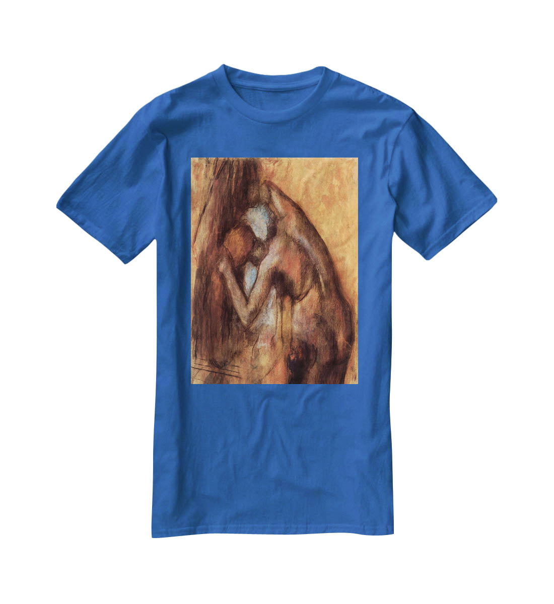 Female act with hairdrying by Degas T-Shirt - Canvas Art Rocks - 2