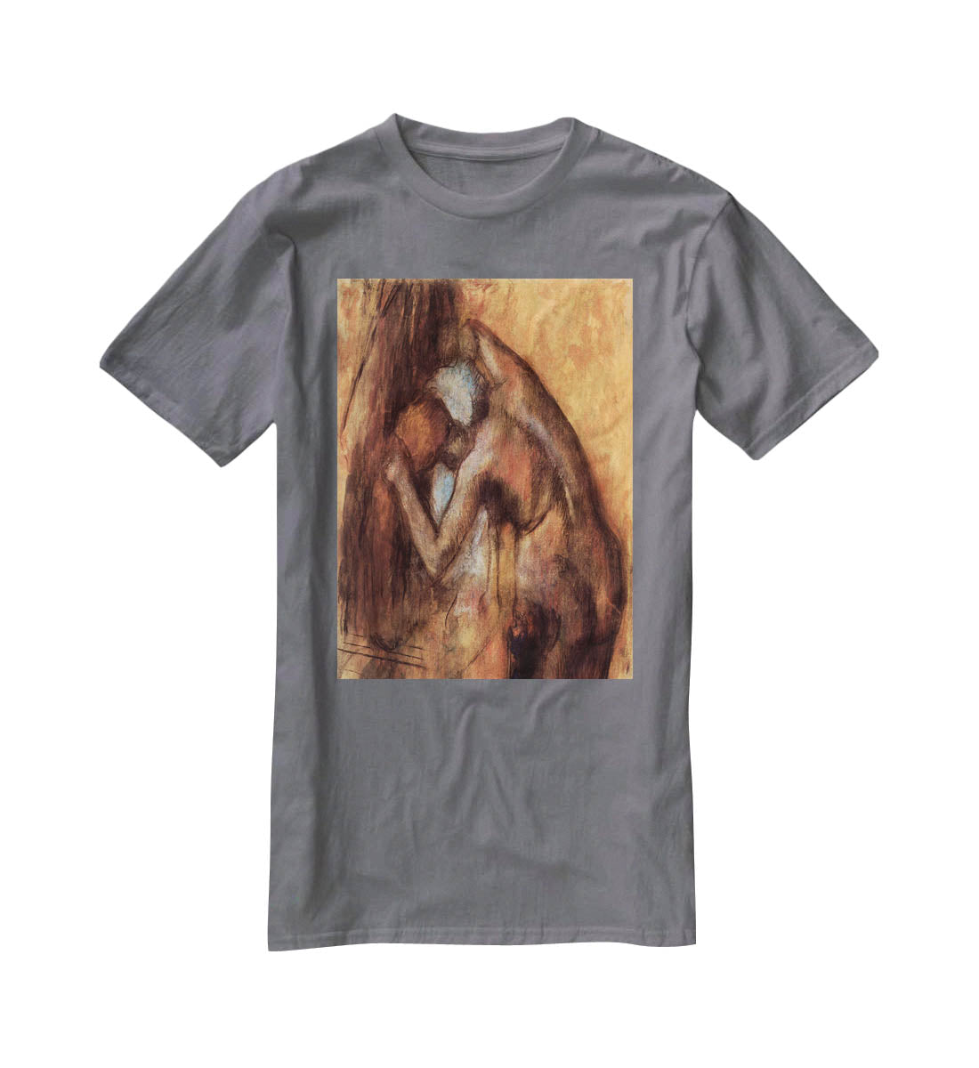 Female act with hairdrying by Degas T-Shirt - Canvas Art Rocks - 3