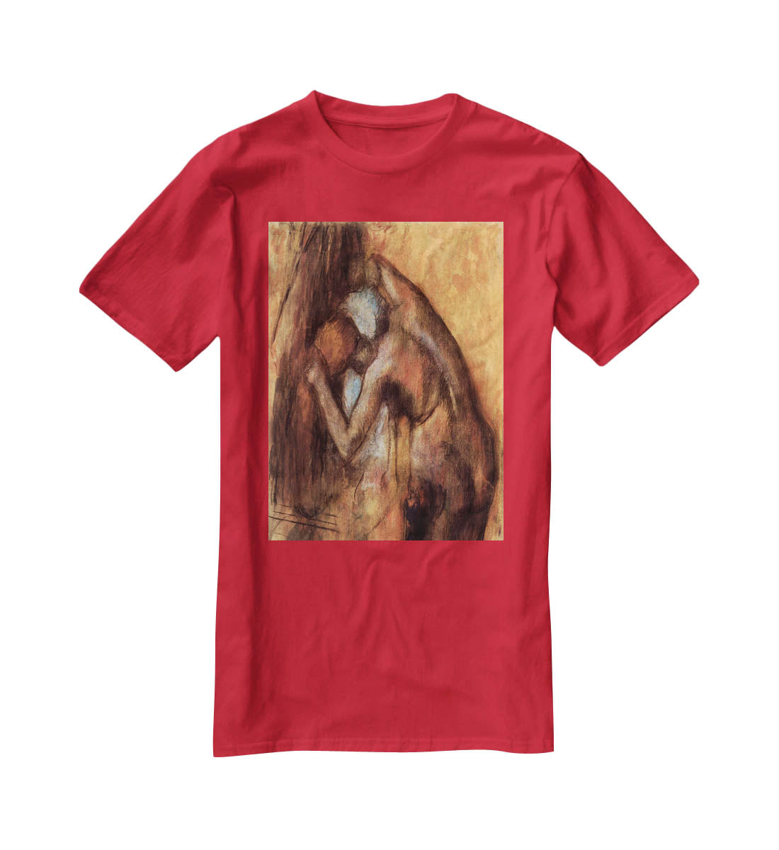 Female act with hairdrying by Degas T-Shirt - Canvas Art Rocks - 4