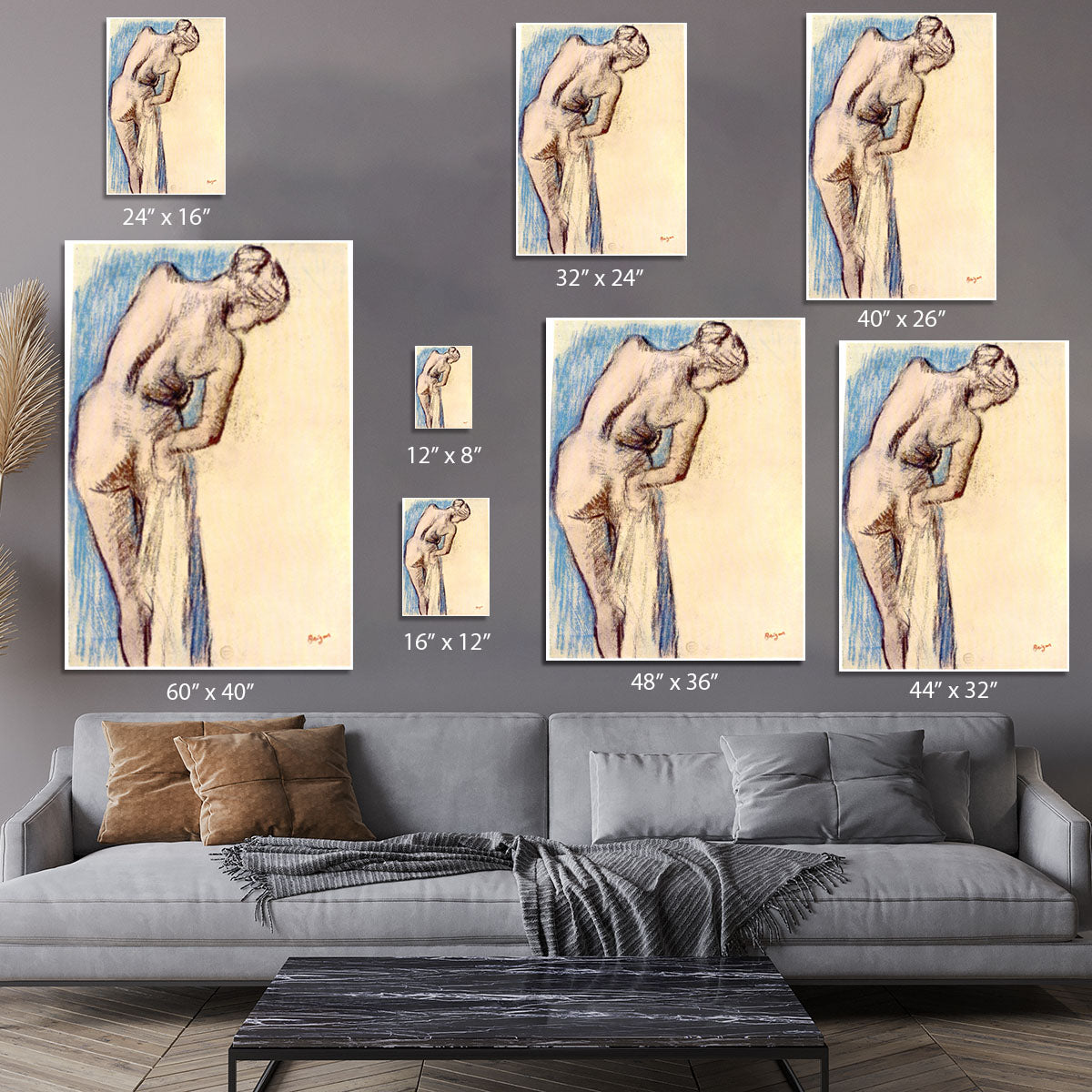 Female after the bath by Degas Canvas Print or Poster - Canvas Art Rocks - 7
