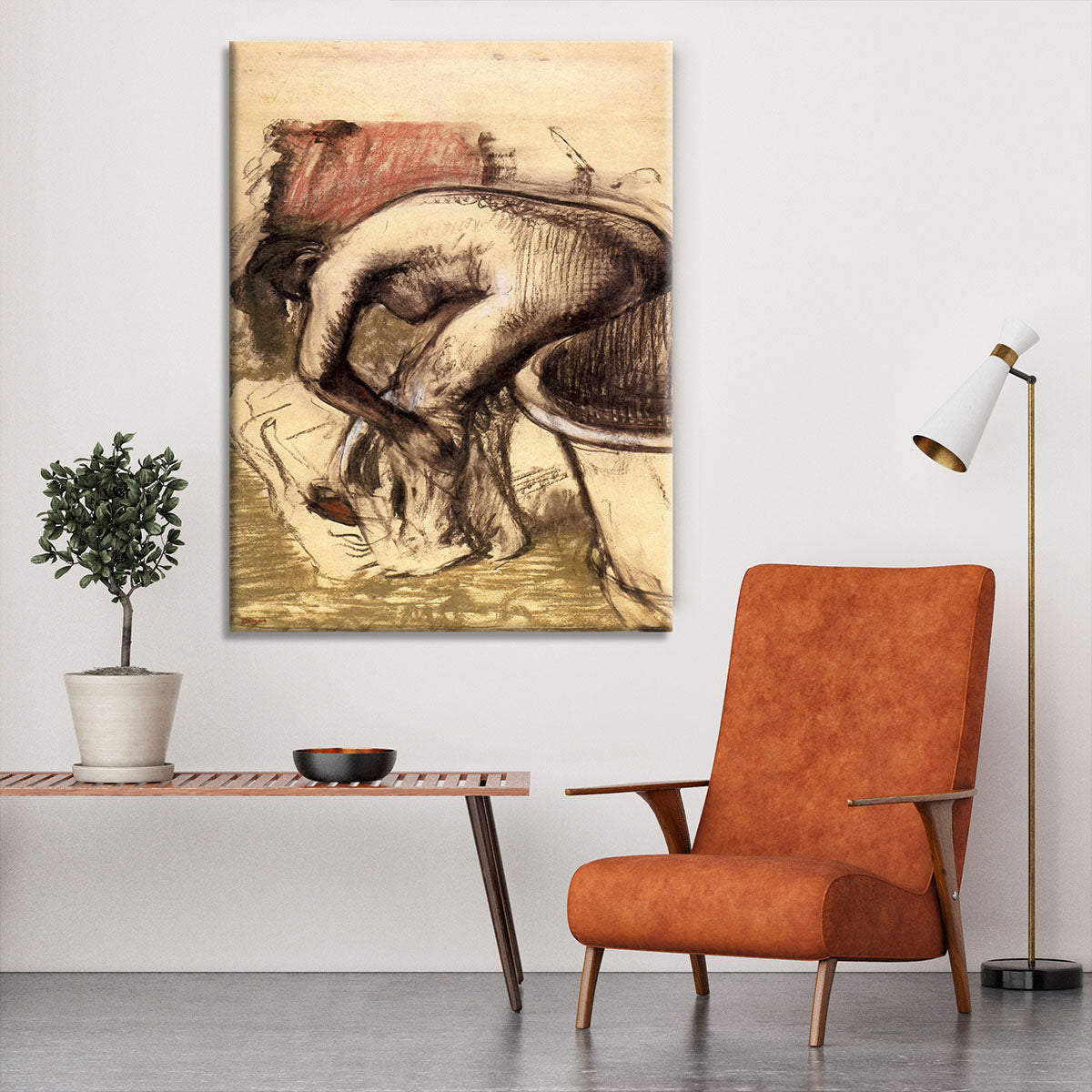 Female on the tub edge her legs drying 1 by Degas Canvas Print or Poster - Canvas Art Rocks - 6