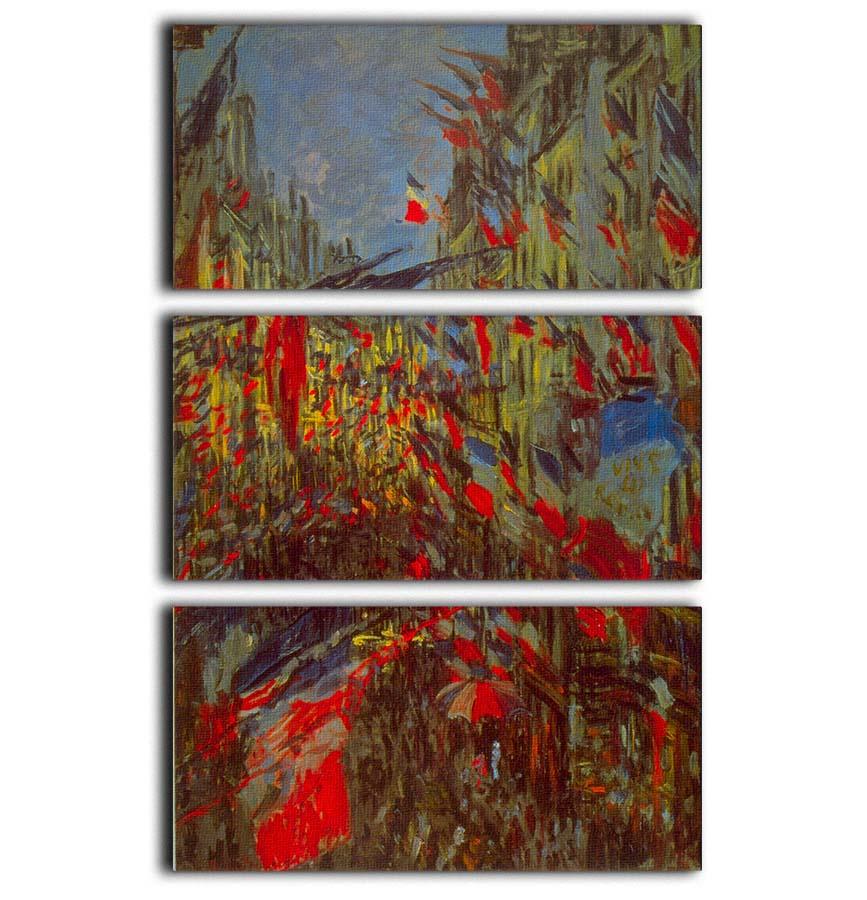 Festivities by Monet 3 Split Panel Canvas Print - Canvas Art Rocks - 1