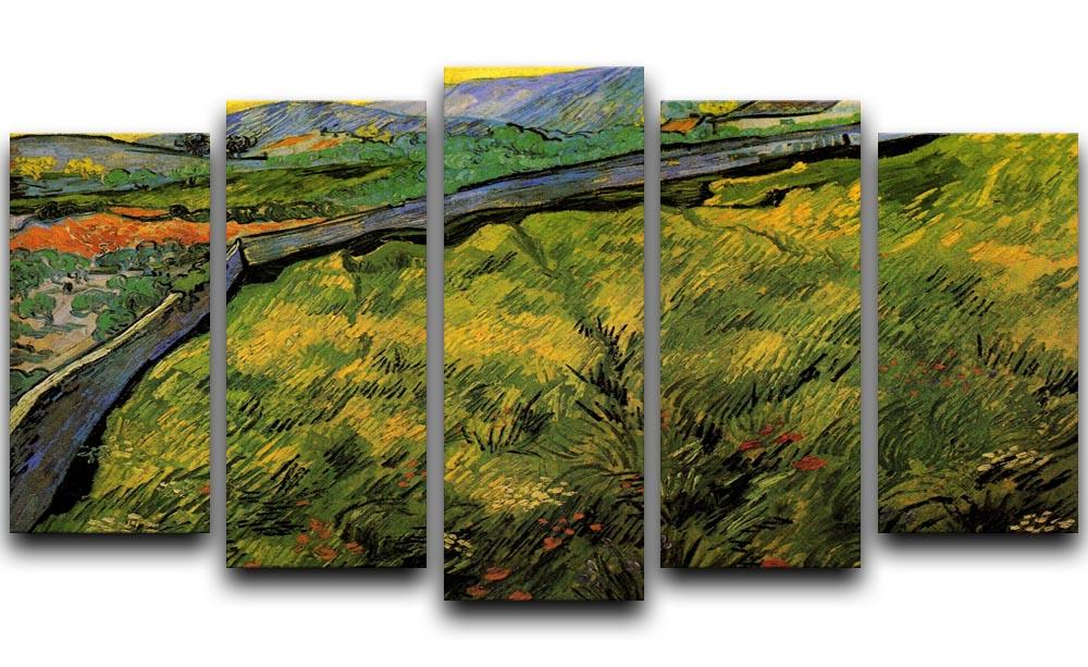 Field of Spring Wheat at Sunrise by Van Gogh 5 Split Panel Canvas  - Canvas Art Rocks - 1