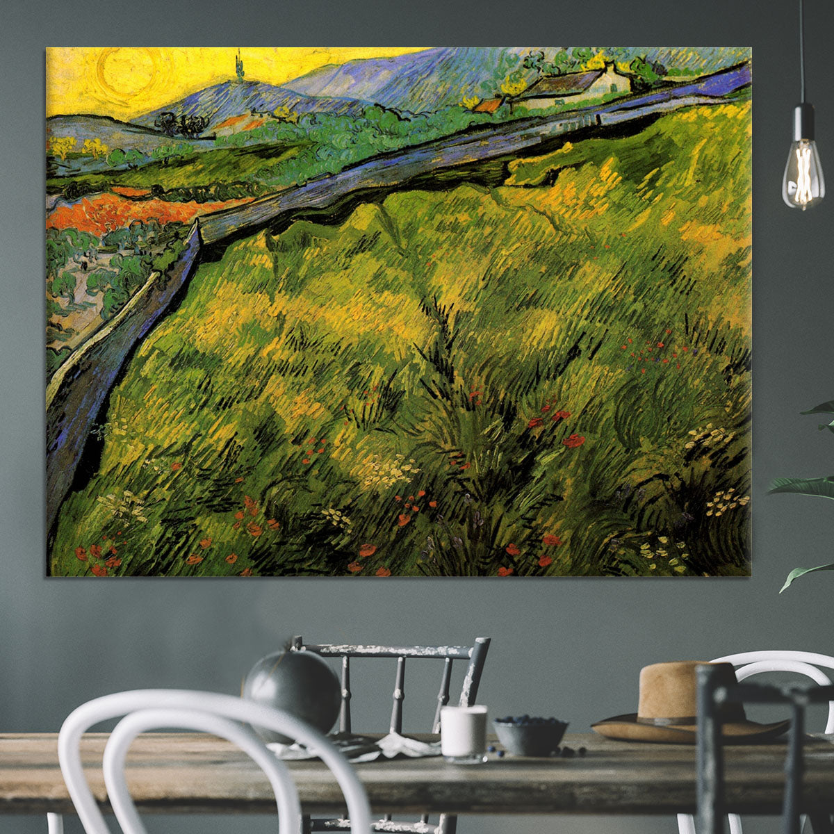 Field of Spring Wheat at Sunrise by Van Gogh Canvas Print or Poster - Canvas Art Rocks - 3