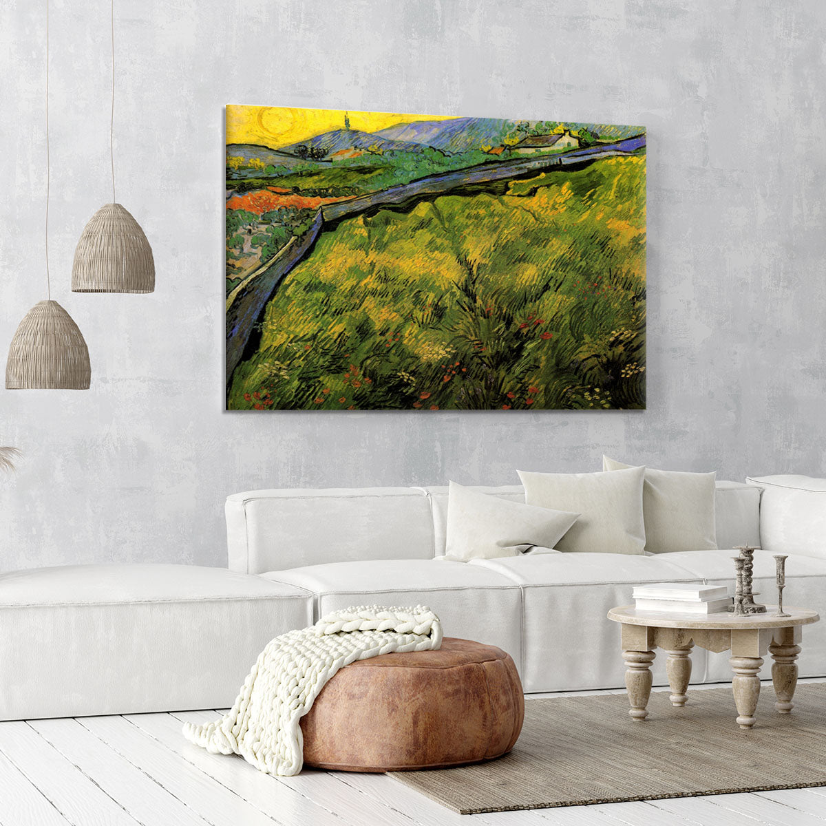 Field of Spring Wheat at Sunrise by Van Gogh Canvas Print or Poster - Canvas Art Rocks - 6