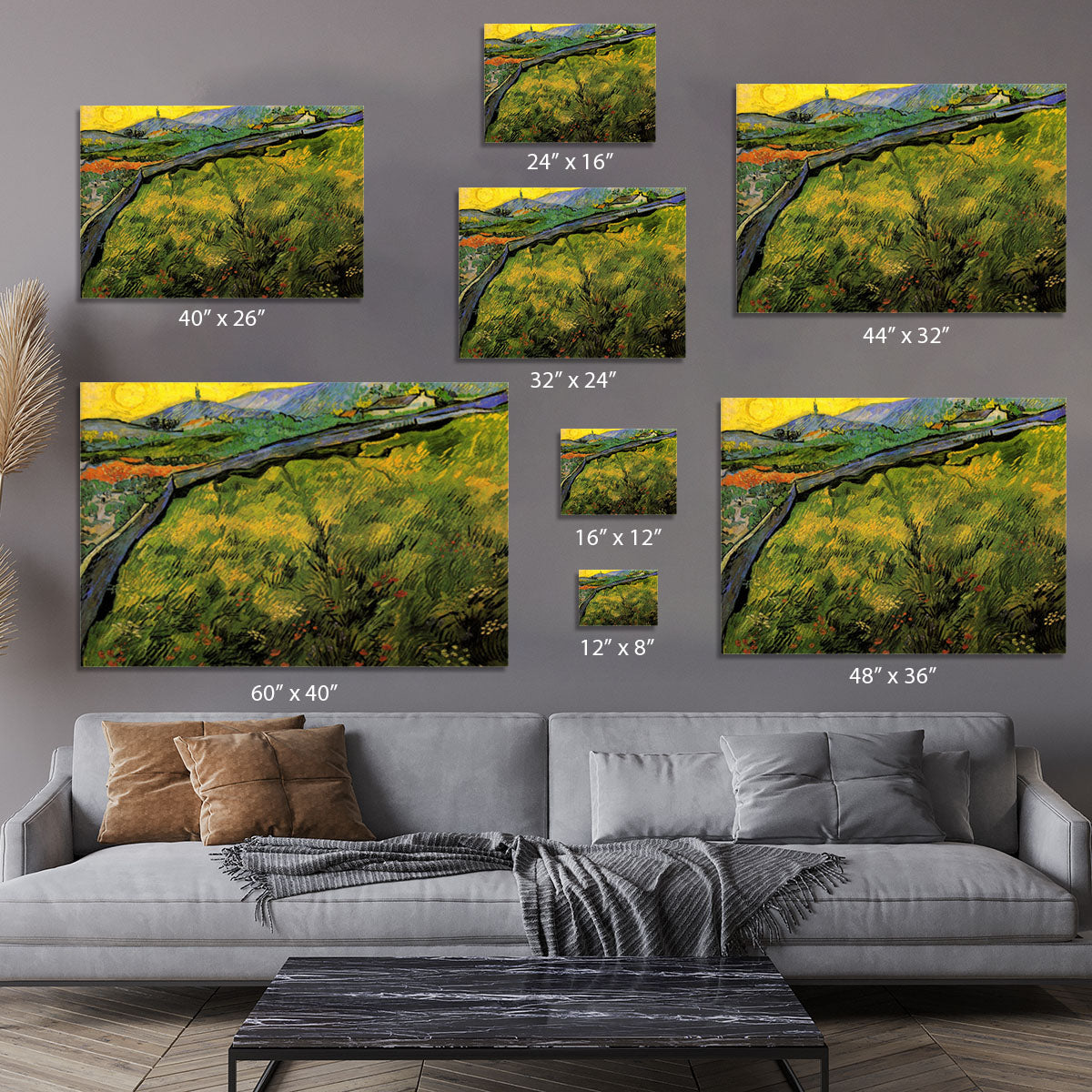 Field of Spring Wheat at Sunrise by Van Gogh Canvas Print or Poster - Canvas Art Rocks - 7