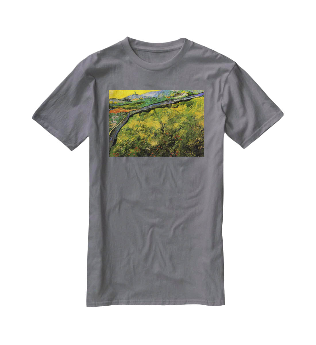 Field of Spring Wheat at Sunrise by Van Gogh T-Shirt - Canvas Art Rocks - 3