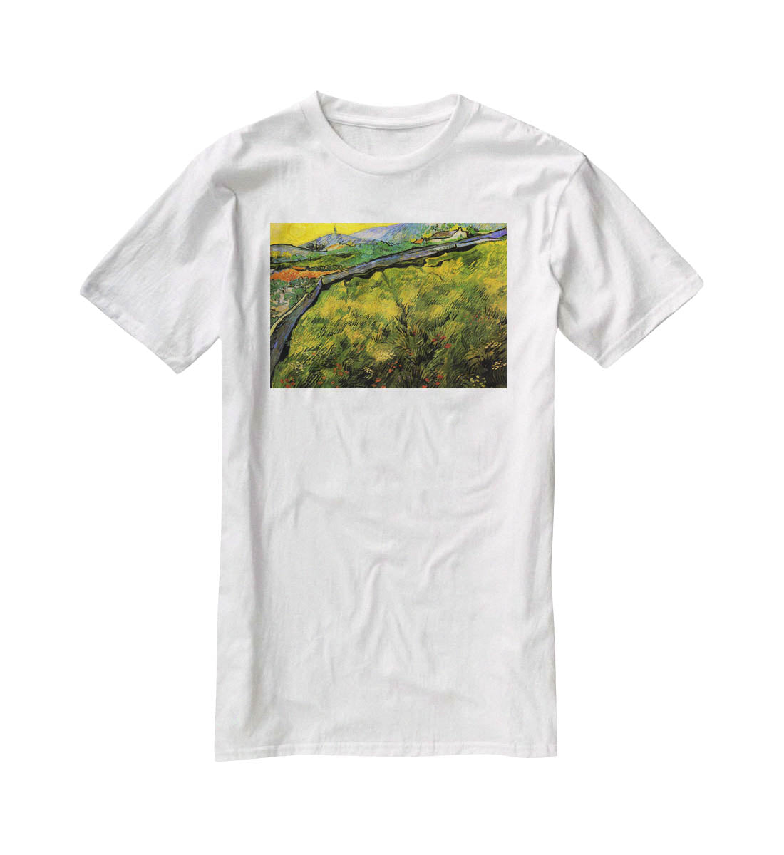 Field of Spring Wheat at Sunrise by Van Gogh T-Shirt - Canvas Art Rocks - 5