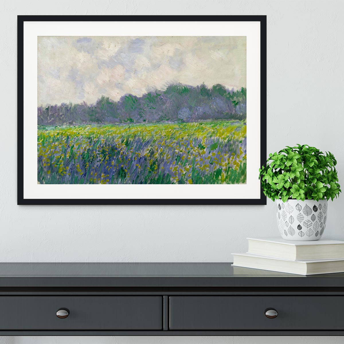 Field of Yellow Irises by Monet Framed Print - Canvas Art Rocks - 1