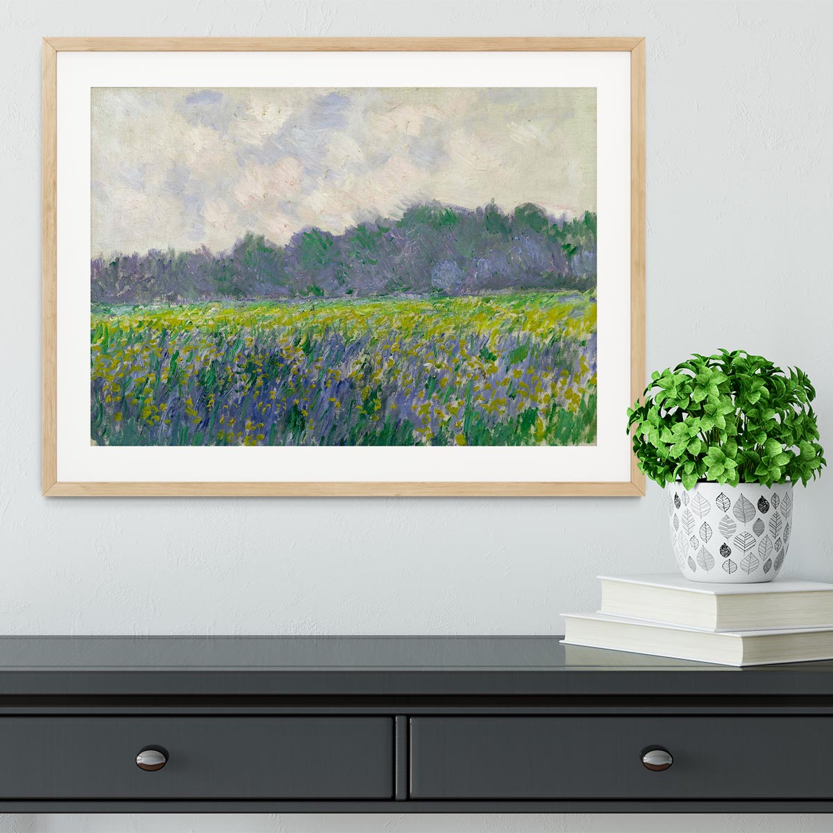 Field of Yellow Irises by Monet Framed Print - Canvas Art Rocks - 3