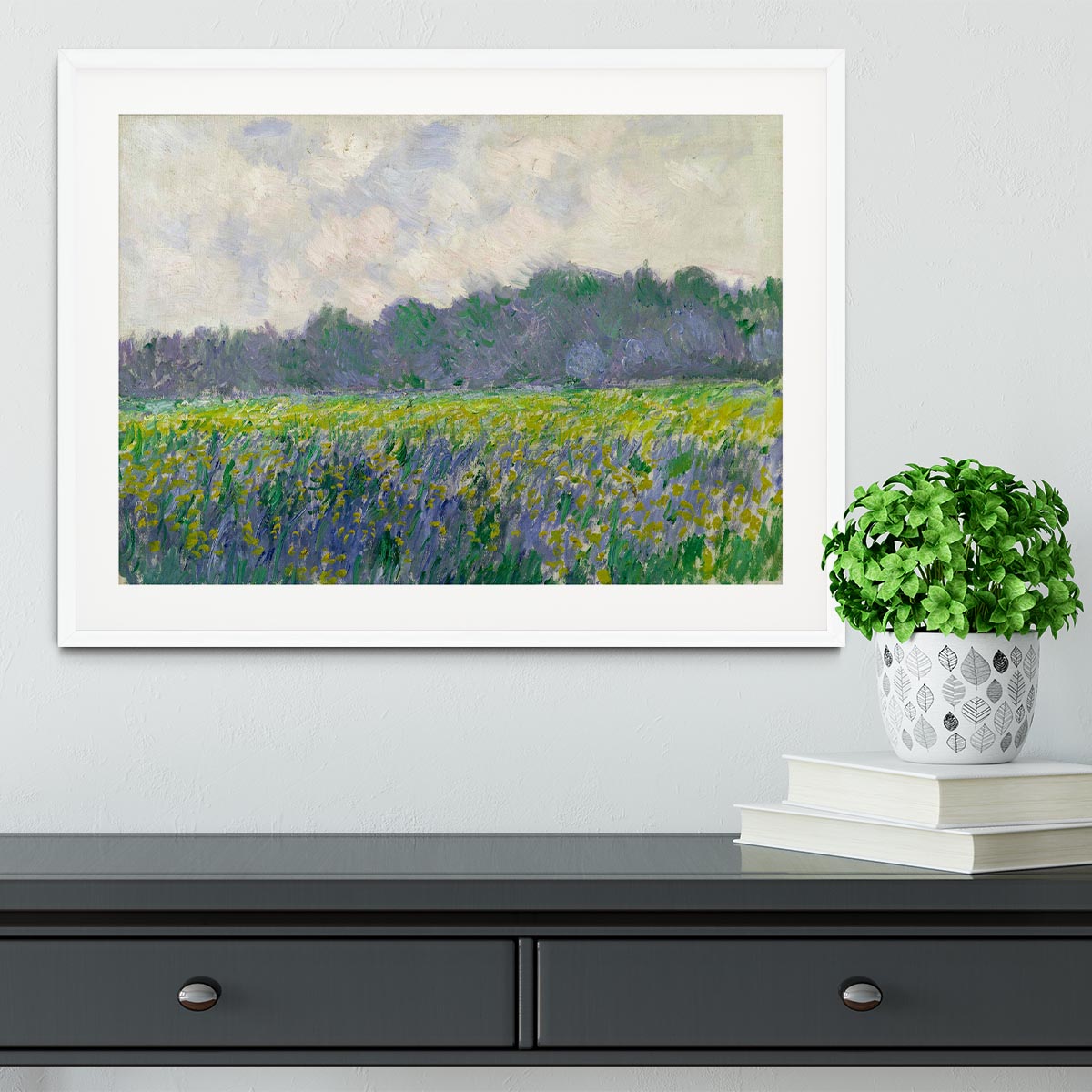 Field of Yellow Irises by Monet Framed Print - Canvas Art Rocks - 5