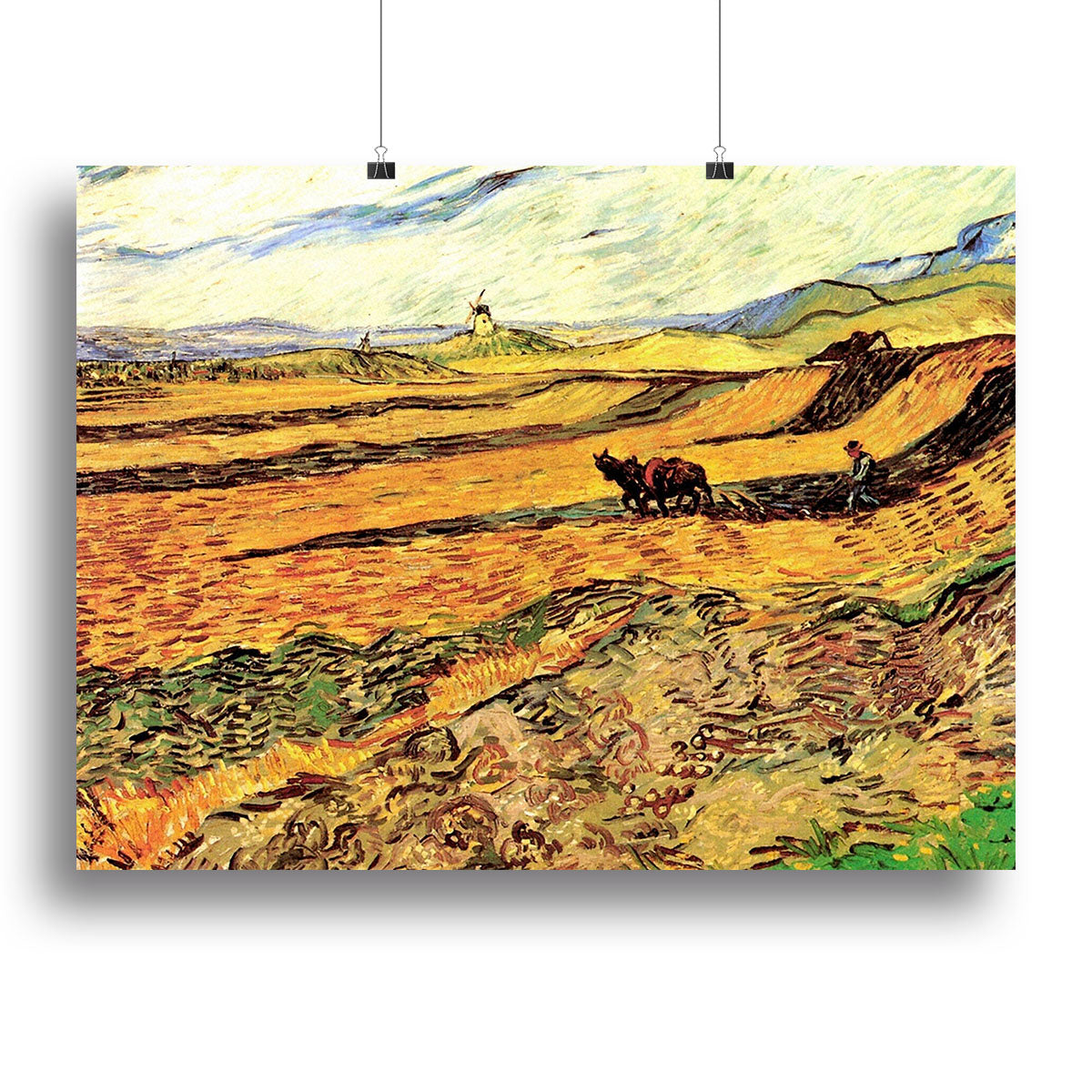 Field with Ploughman and Mill by Van Gogh Canvas Print or Poster - Canvas Art Rocks - 2