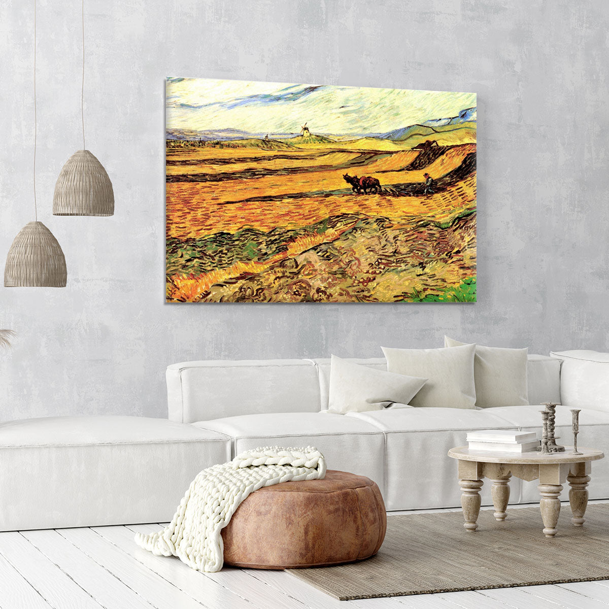 Field with Ploughman and Mill by Van Gogh Canvas Print or Poster - Canvas Art Rocks - 6
