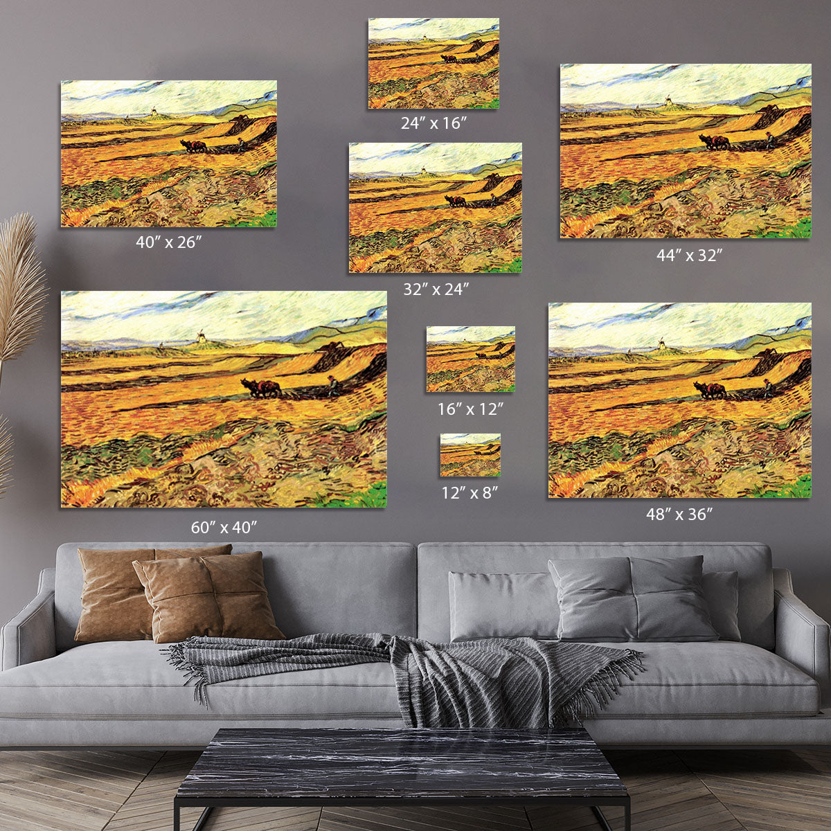 Field with Ploughman and Mill by Van Gogh Canvas Print or Poster - Canvas Art Rocks - 7