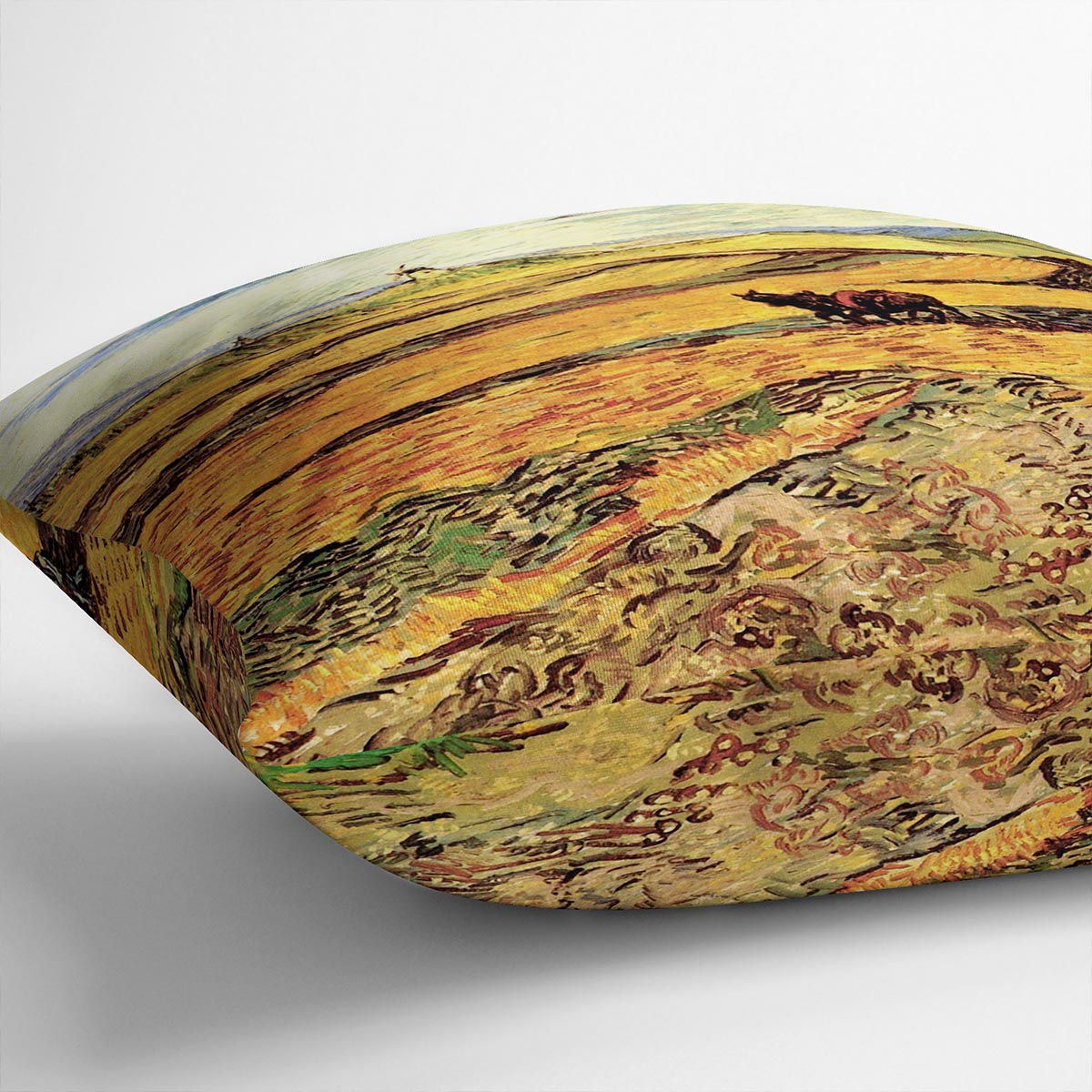 Field with Ploughman and Mill by Van Gogh Cushion