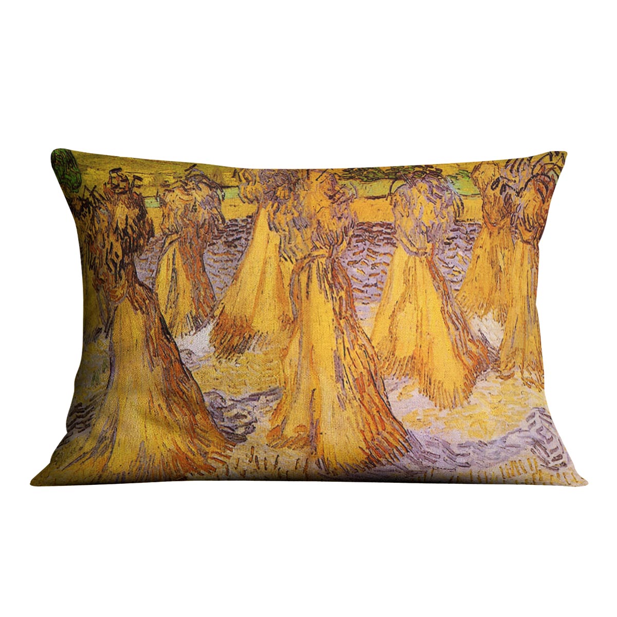 Field with Stacks of Wheat by Van Gogh Cushion