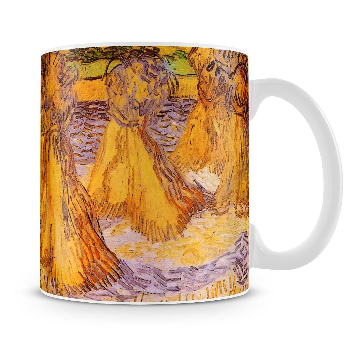 Field with Stacks of Wheat by Van Gogh Mug - Canvas Art Rocks - 4