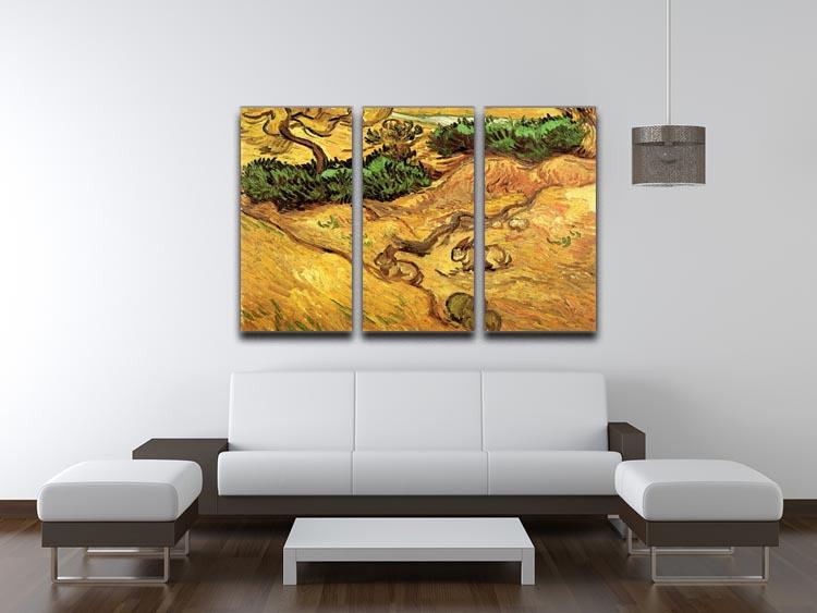 Field with Two Rabbits by Van Gogh 3 Split Panel Canvas Print - Canvas Art Rocks - 4