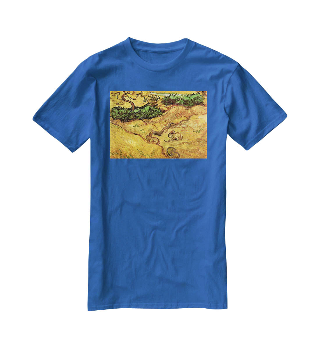 Field with Two Rabbits by Van Gogh T-Shirt - Canvas Art Rocks - 2