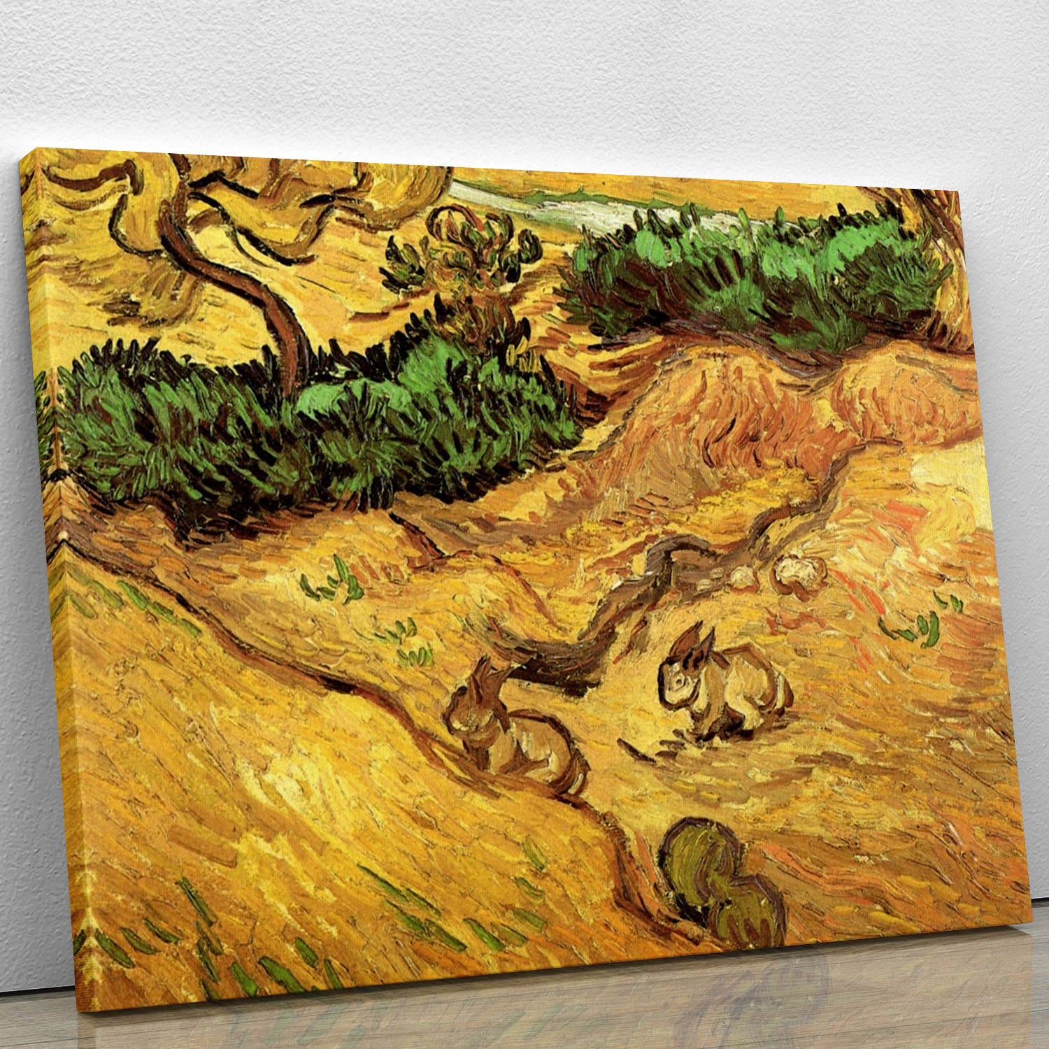 Field with Two Rabbits by Van Gogh Canvas Print or Poster - Canvas Art Rocks - 1