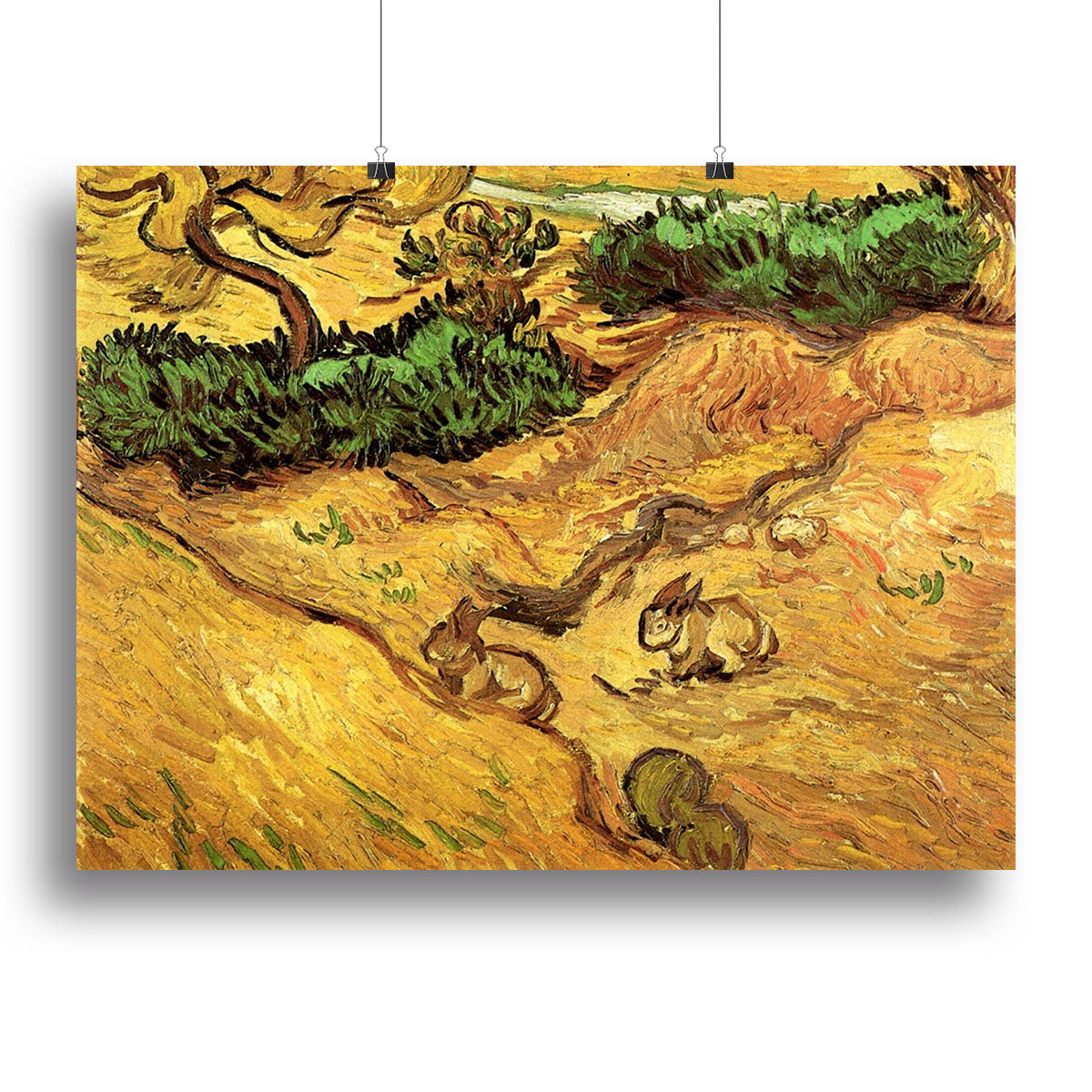 Field with Two Rabbits by Van Gogh Canvas Print or Poster - Canvas Art Rocks - 2