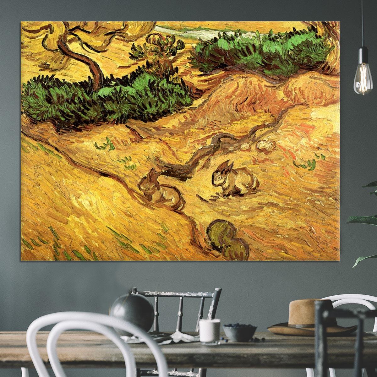 Field with Two Rabbits by Van Gogh Canvas Print or Poster - Canvas Art Rocks - 3