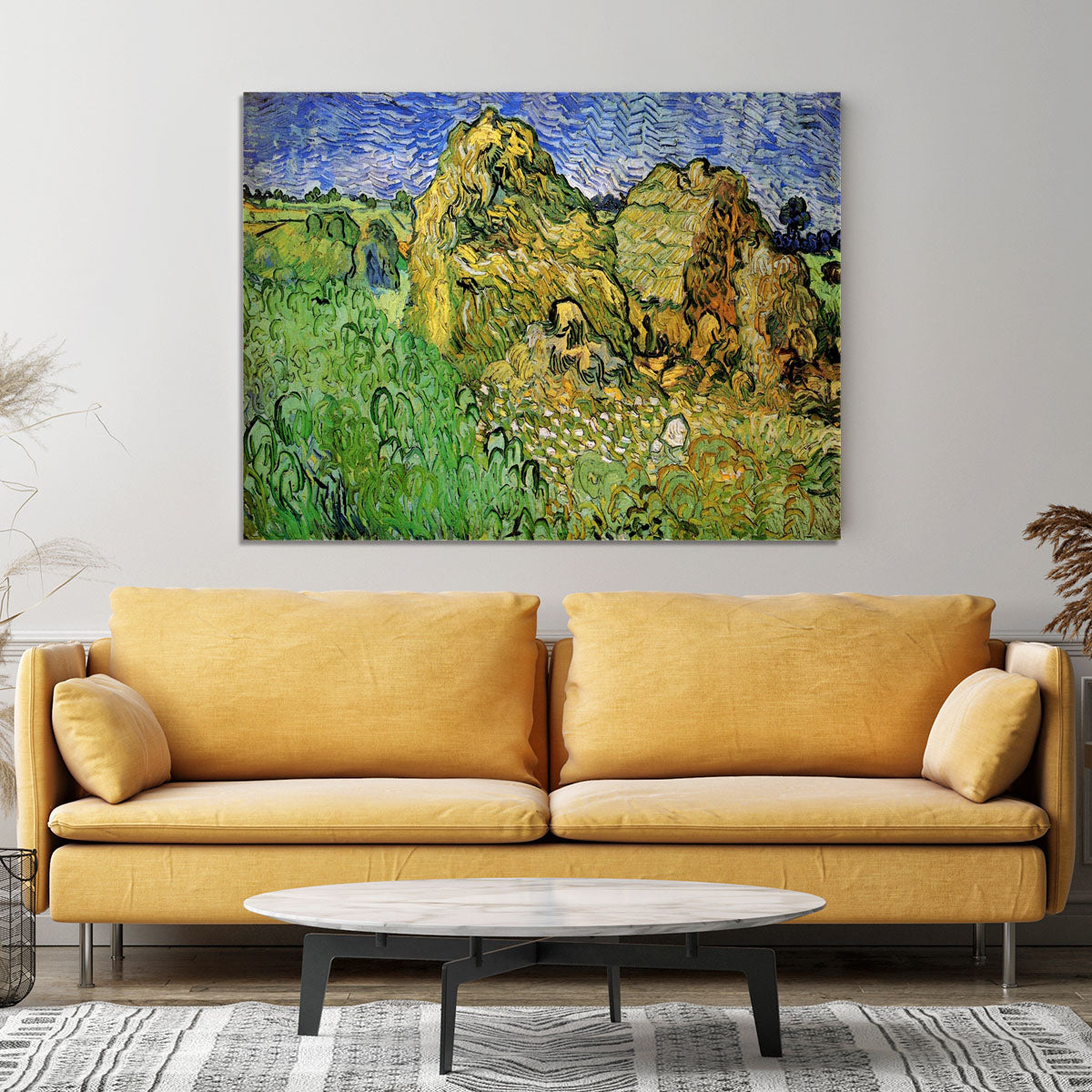 Field with Wheat Stacks by Van Gogh Canvas Print or Poster - Canvas Art Rocks - 4