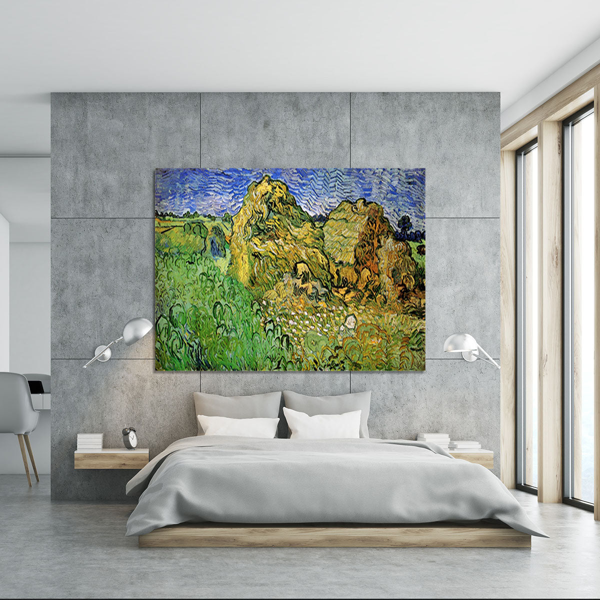 Field with Wheat Stacks by Van Gogh Canvas Print or Poster - Canvas Art Rocks - 5