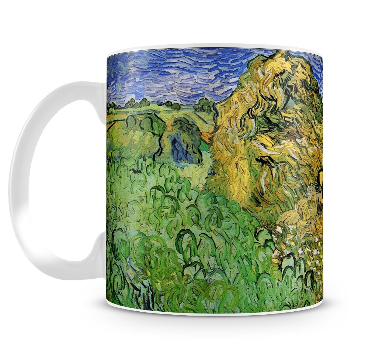 Field with Wheat Stacks by Van Gogh Mug - Canvas Art Rocks - 4