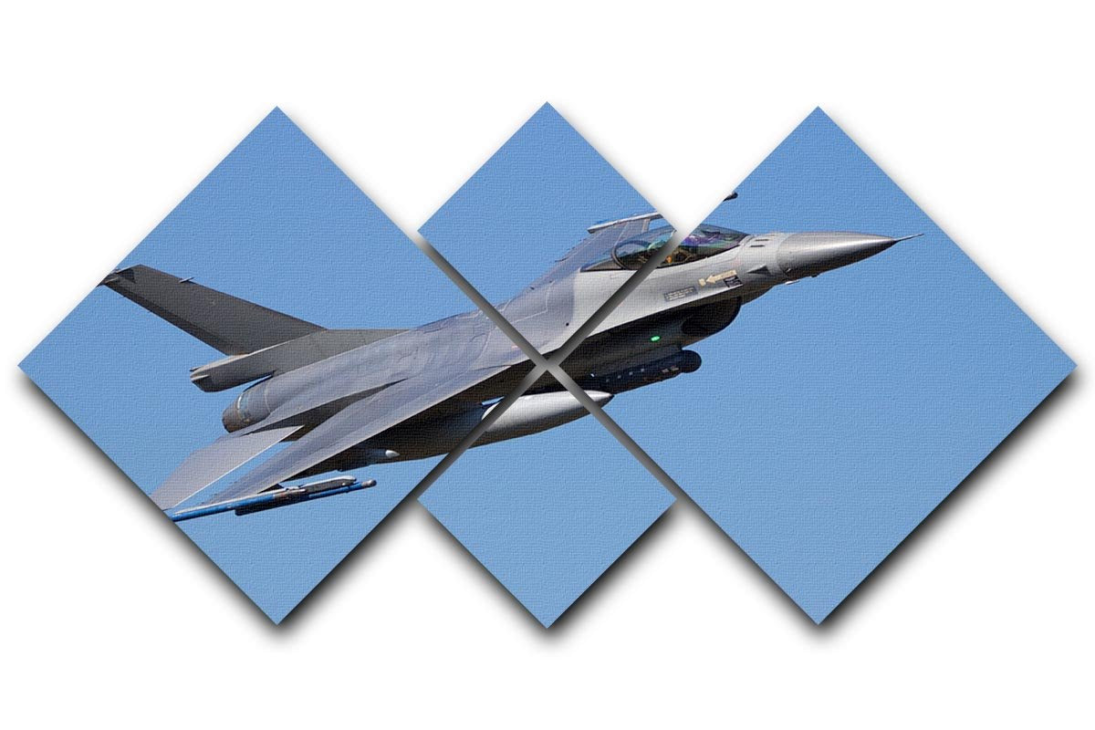 Fighter jet flyby 4 Square Multi Panel Canvas  - Canvas Art Rocks - 1