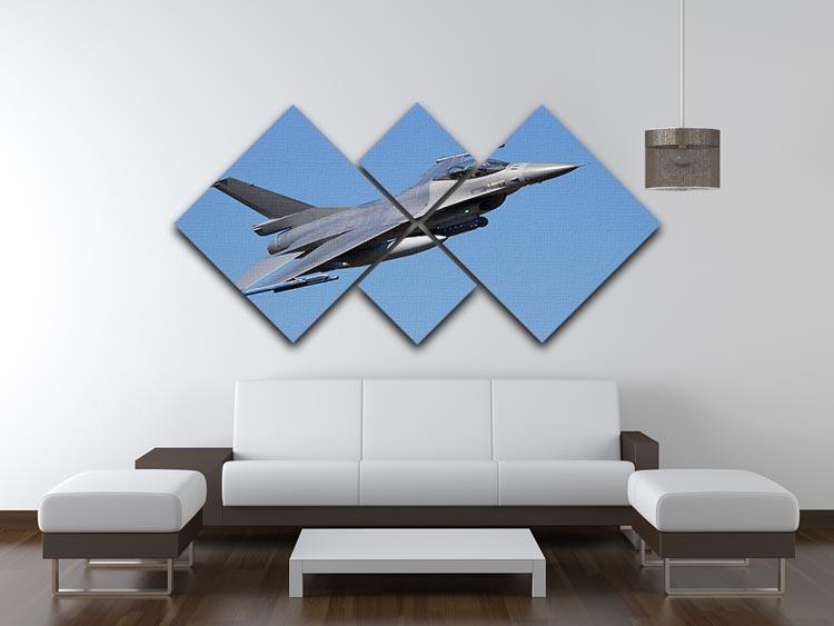 Fighter jet flyby 4 Square Multi Panel Canvas  - Canvas Art Rocks - 3