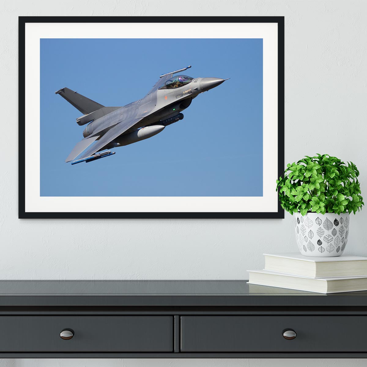 Fighter jet flyby Framed Print - Canvas Art Rocks - 1