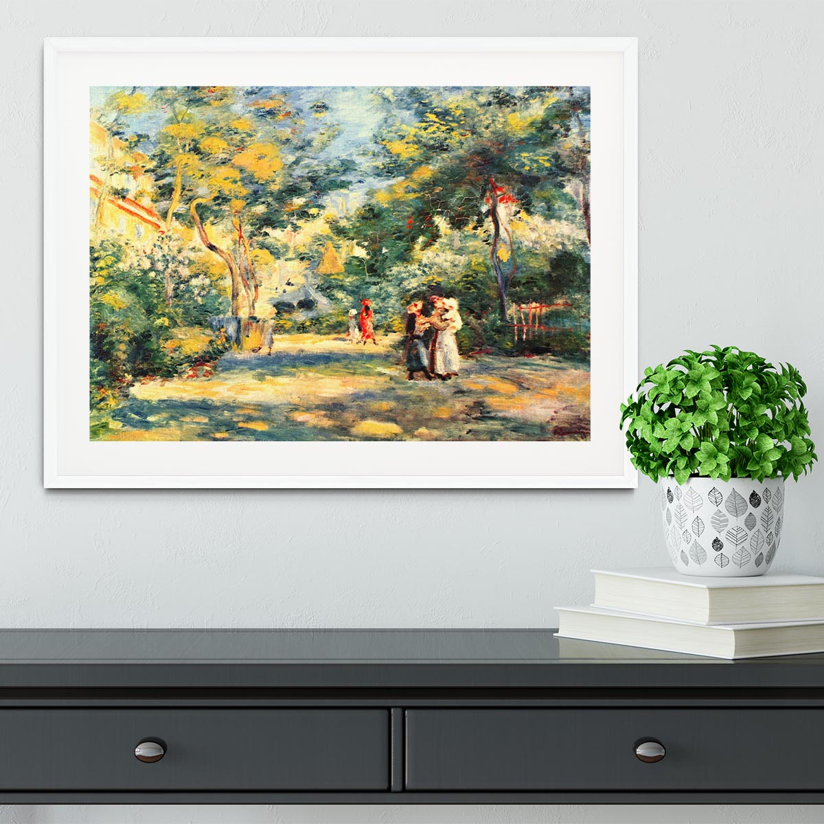 Figures in the garden by Renoir Framed Print - Canvas Art Rocks - 5