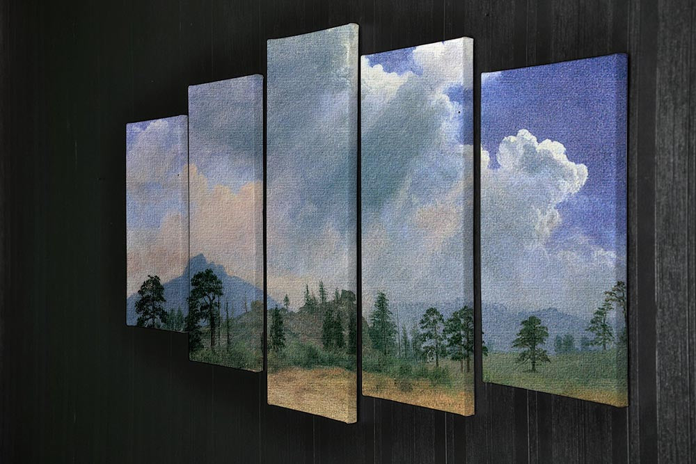 Fir trees and storm clouds by Bierstadt 5 Split Panel Canvas - Canvas Art Rocks - 2