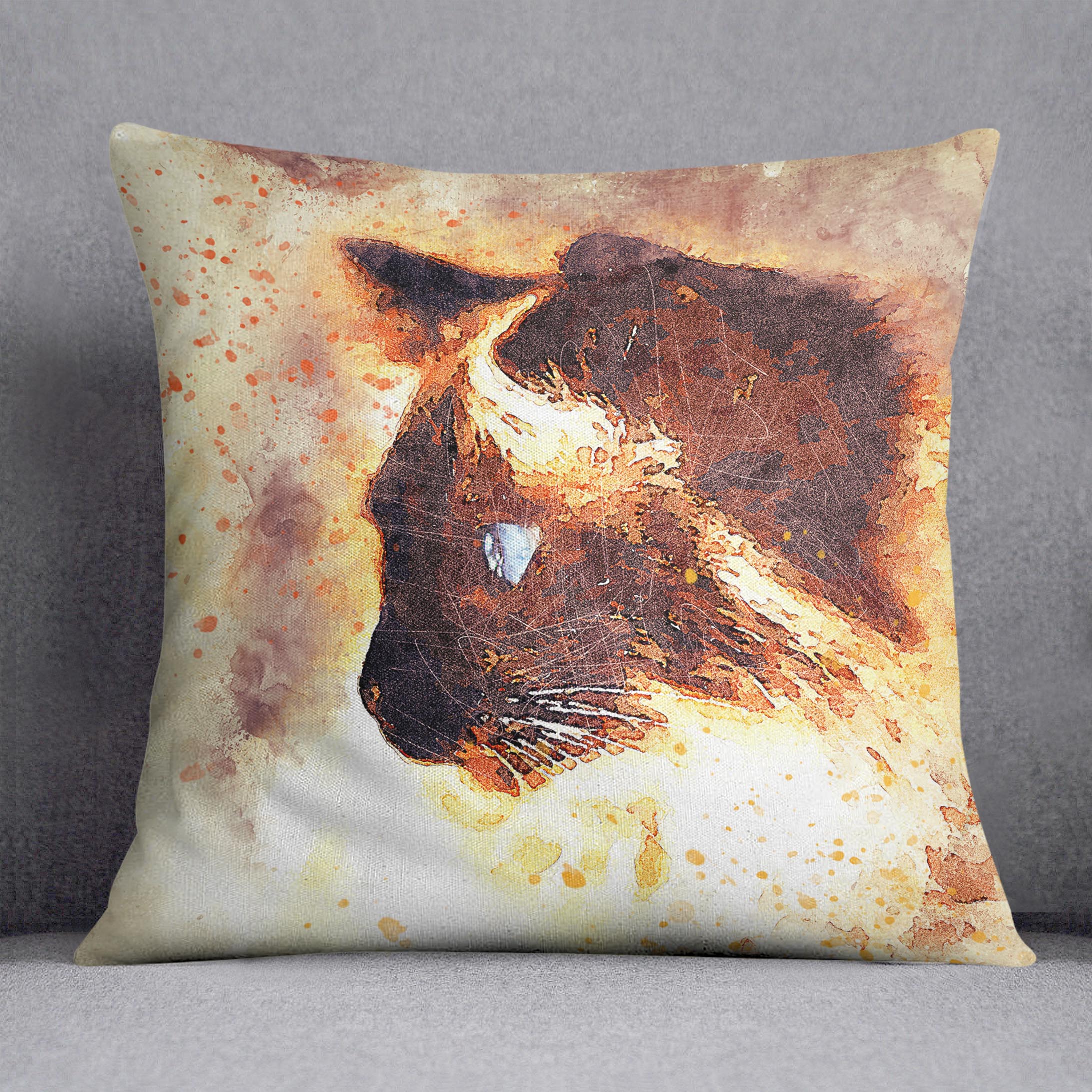 Fire Cat Painting Cushion