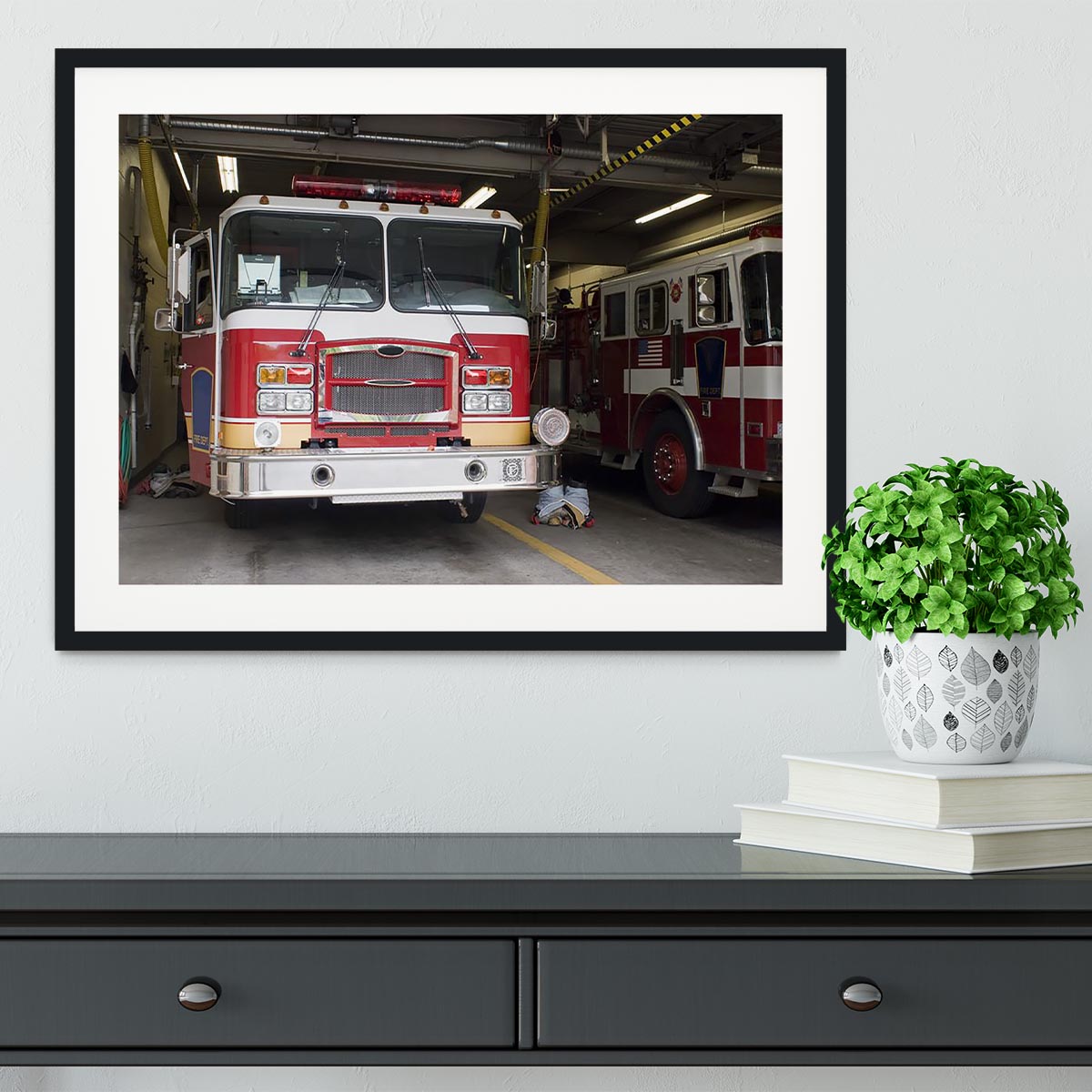 Fire Truck Framed Print - Canvas Art Rocks - 1