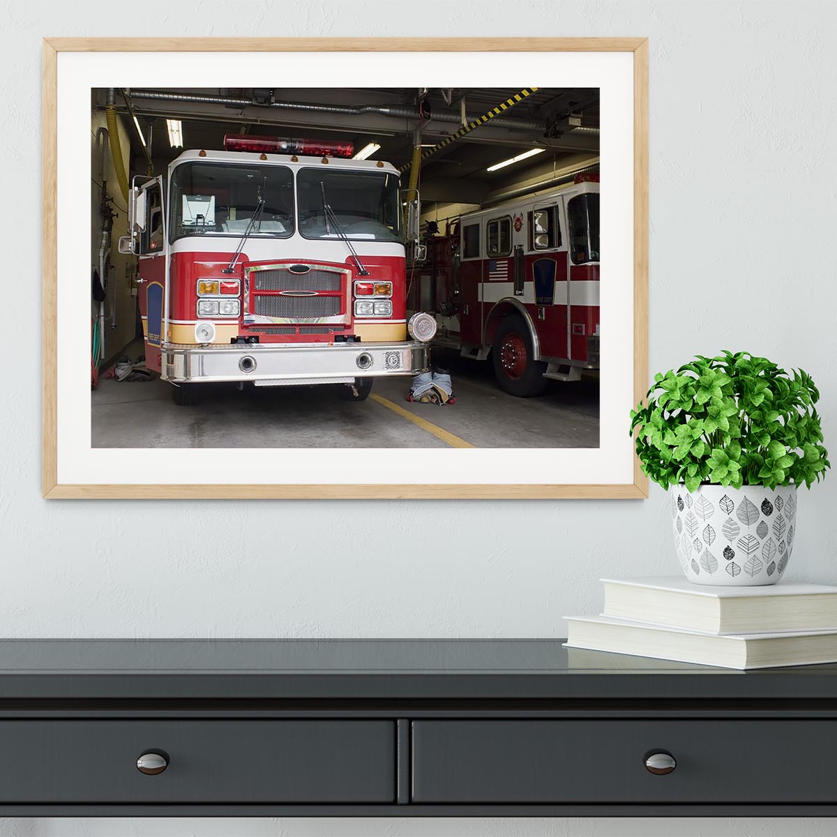 Fire Truck Framed Print - Canvas Art Rocks - 3