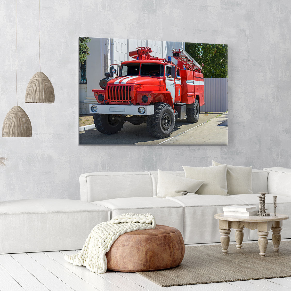 Fire Truck In The City Canvas Print or Poster - Canvas Art Rocks - 6