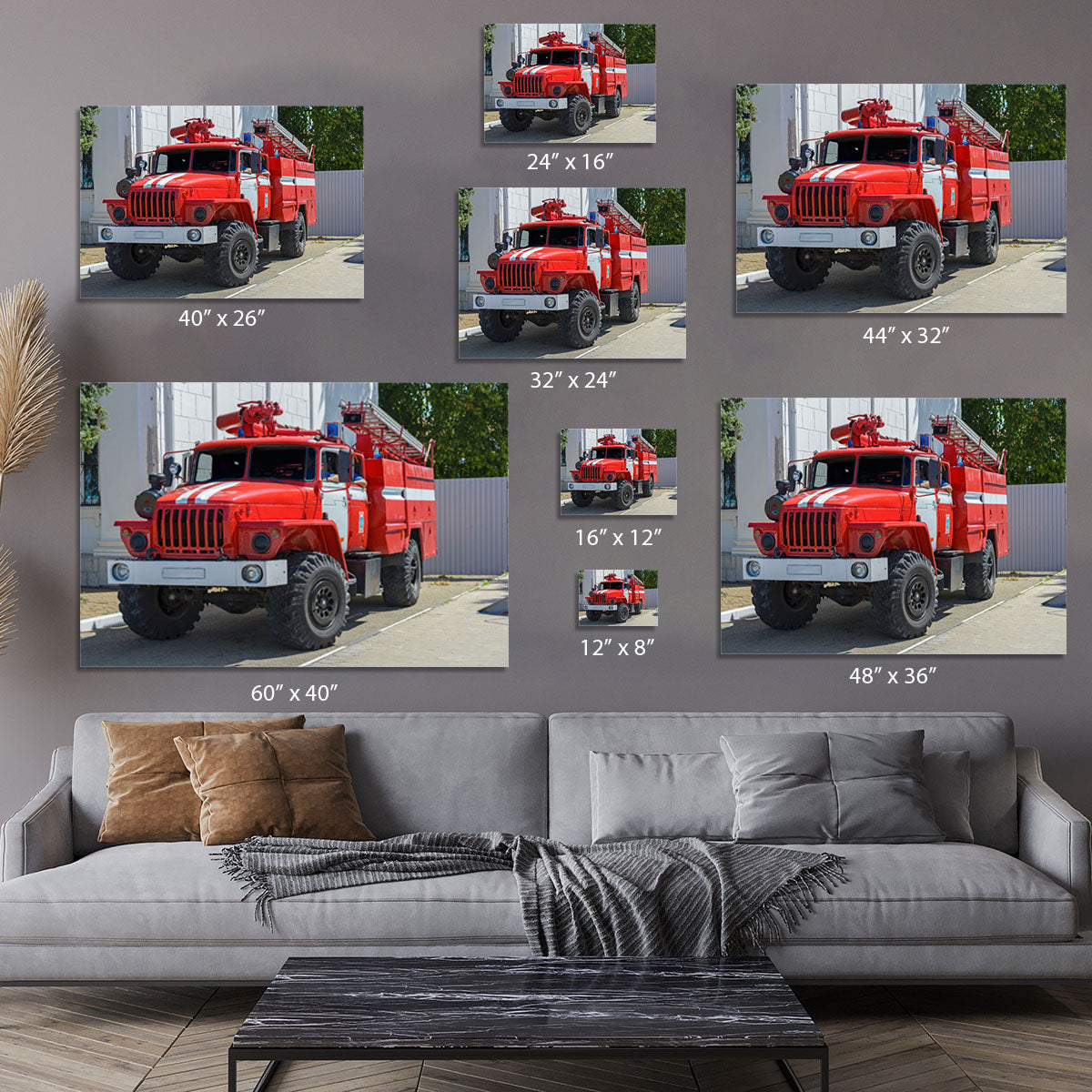 Fire Truck In The City Canvas Print or Poster - Canvas Art Rocks - 7