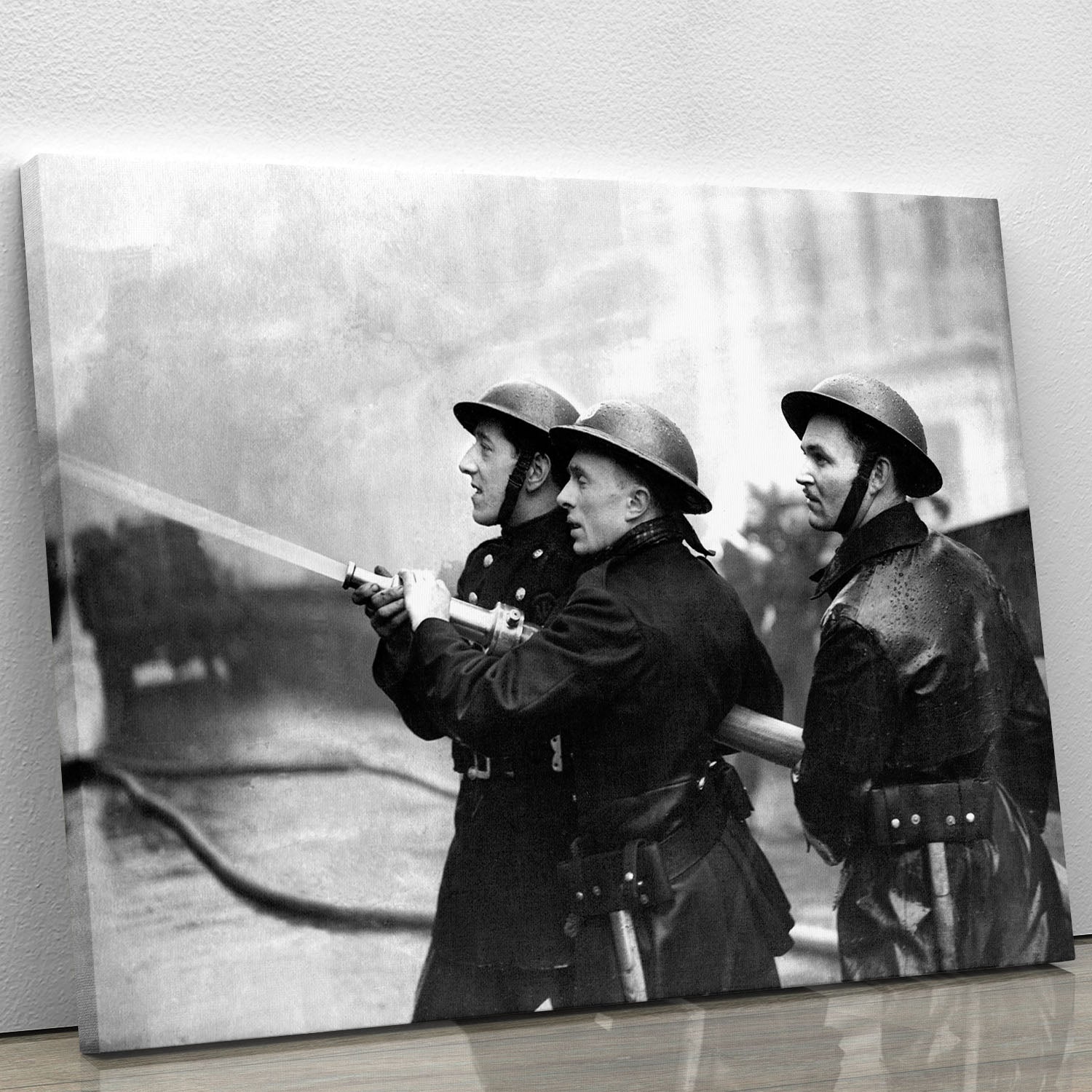 Firefighters morning after air raids London Canvas Print or Poster - Canvas Art Rocks - 1