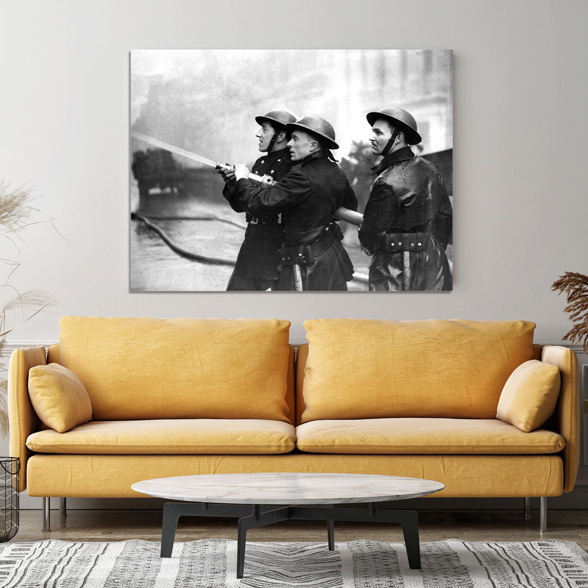 Firefighters morning after air raids London Canvas Print or Poster - Canvas Art Rocks - 4