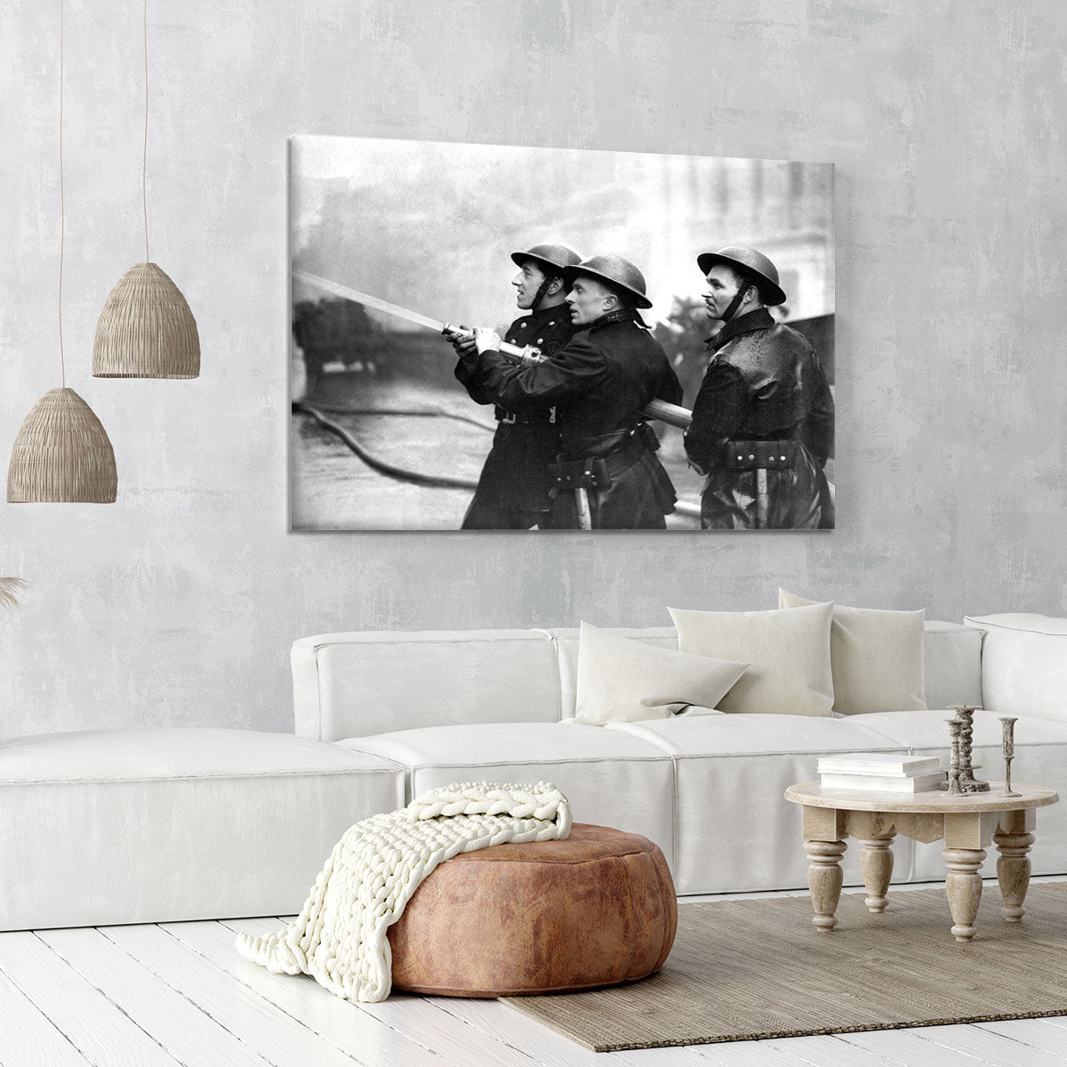 Firefighters morning after air raids London Canvas Print or Poster - Canvas Art Rocks - 6