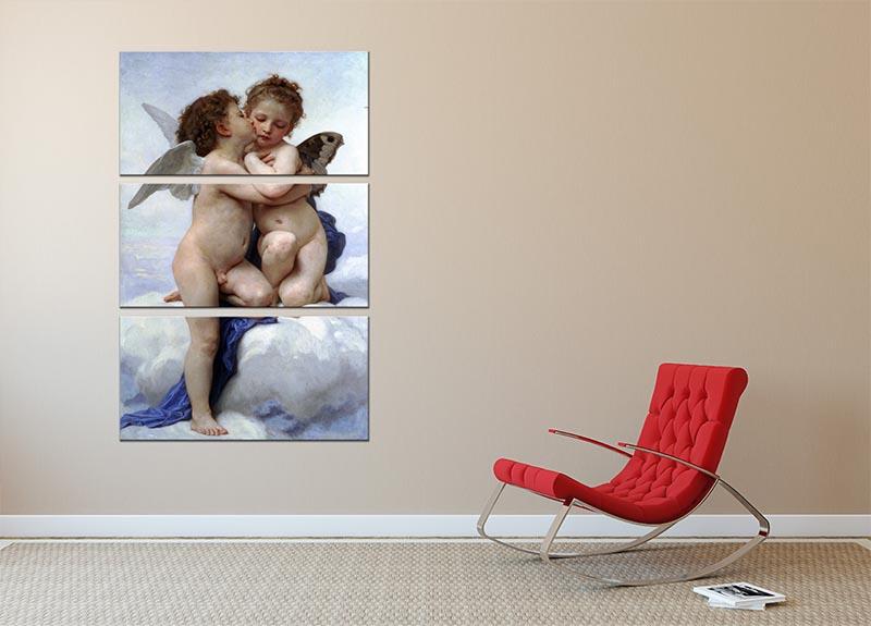 First Kiss By Bouguereau 3 Split Panel Canvas Print - Canvas Art Rocks - 2