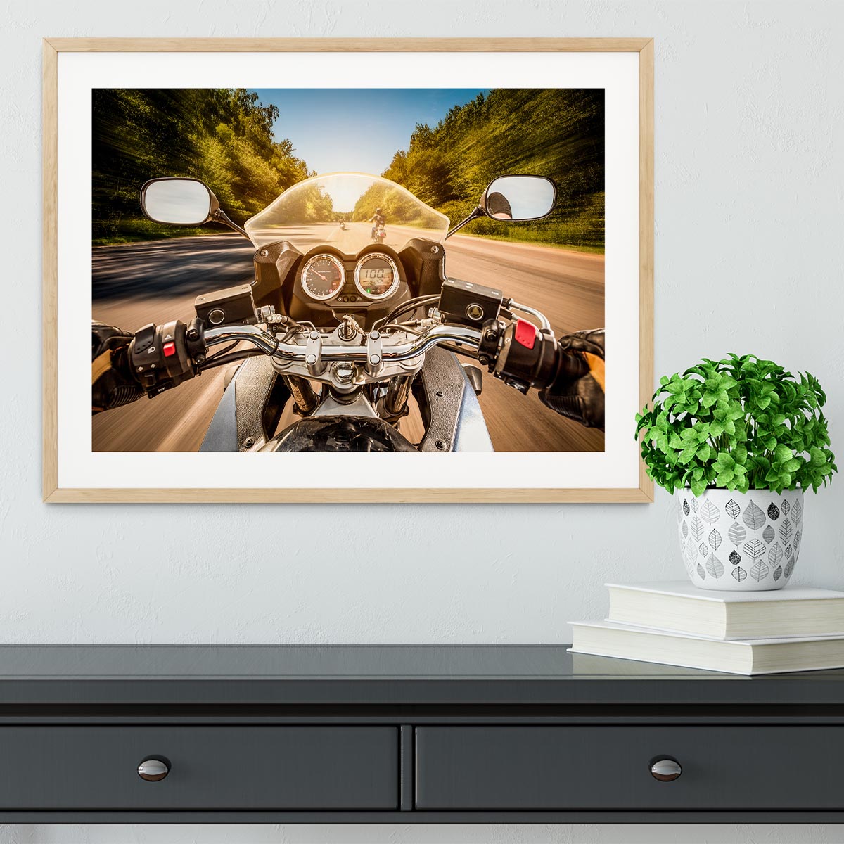 First Person Motorbike Ride Framed Print - Canvas Art Rocks - 3